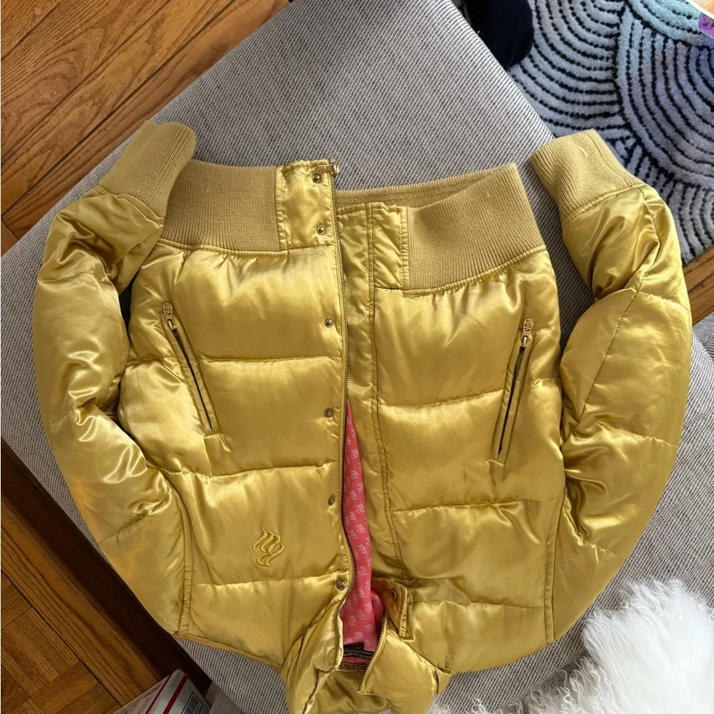 Gold Puffer Rockawear Jacket - Picture 2 of 5